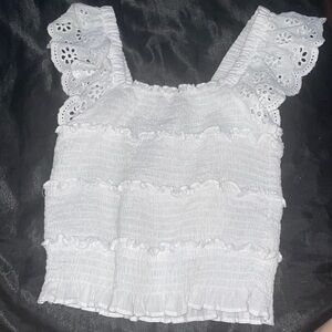 size small white lace tank top